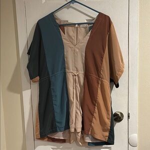 Colorblock V-Neck Women Romper